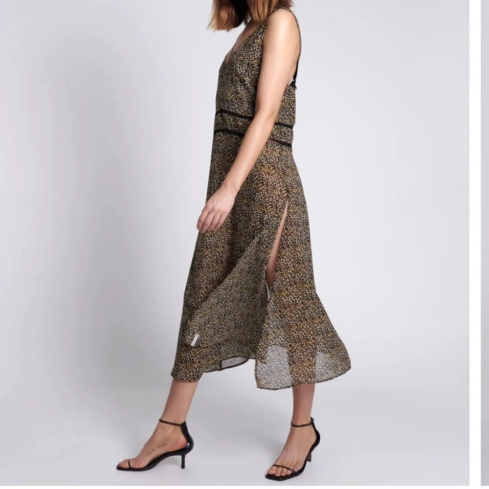 One Teaspoon Night Lover Long Line Maxi Dress - Animal Leopard Print